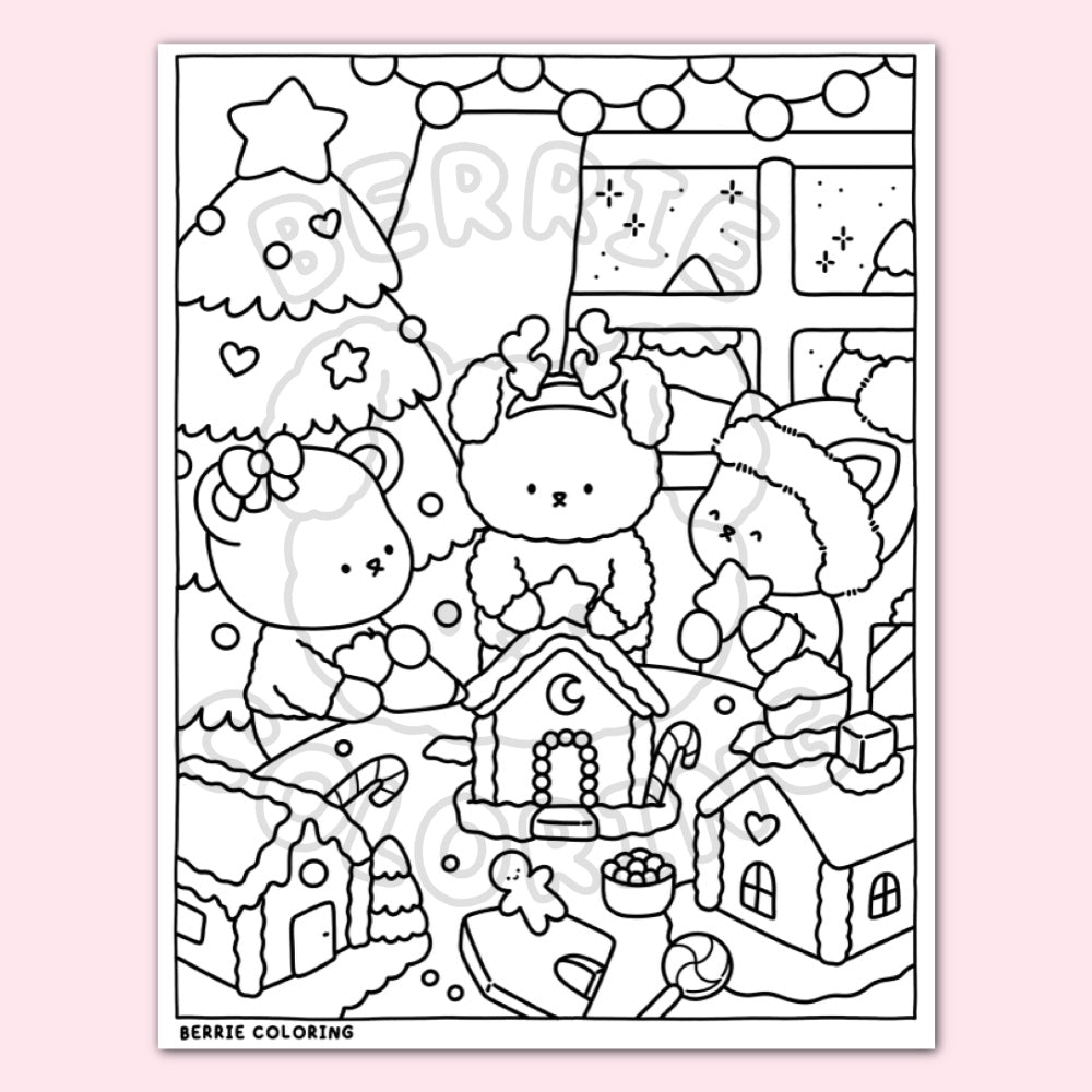 christmas coloring pages - free digital download – berrie coloring